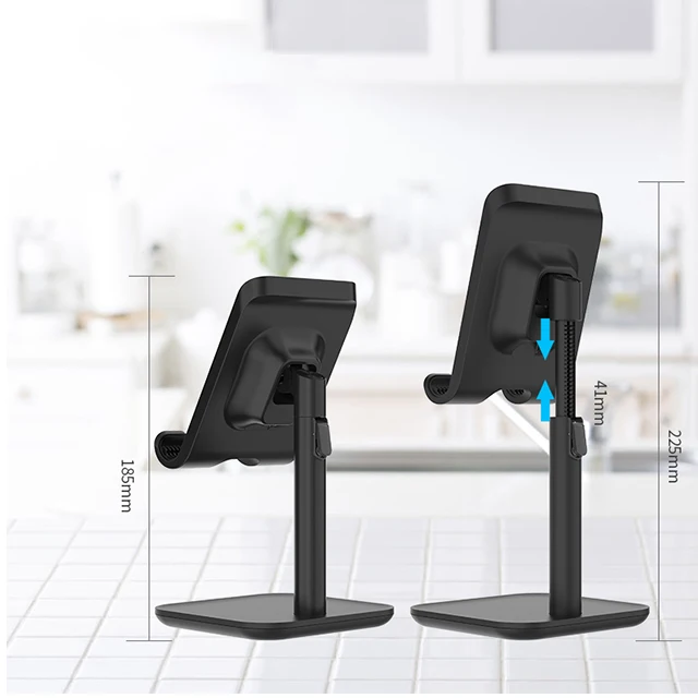 Most Popular Retractable Design Tablet Car Mount Holder with Qi Fast Desk Lamp Wireless Charger Mobile Phone Black Electric 10W