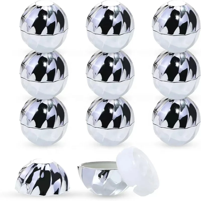 2024 new design metallic silver gold luxury lip balm container round ball lip balm disco ball balm