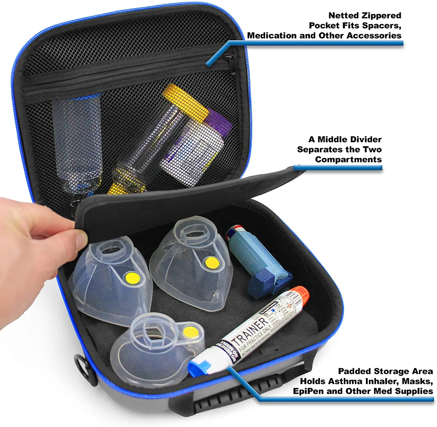 Gh-eva case Amazon Hard Travel  Asthma Inhaler Case Hard Shockproof Medical Eva Case for Inhaler
