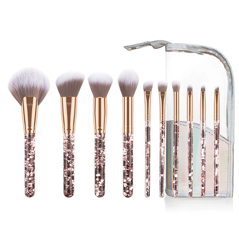 Chocolate Standing Beginners Pu Holder Makeup Brush For Liquid Foundation Set Sample Set For Eye Makeup Brush Set
