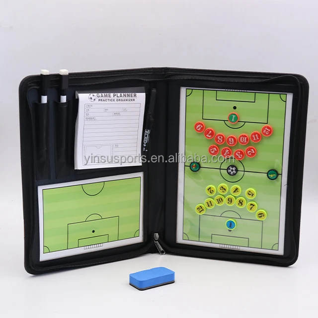 Football magnetic board Portable football tactical board Foldable strategic football coaching board