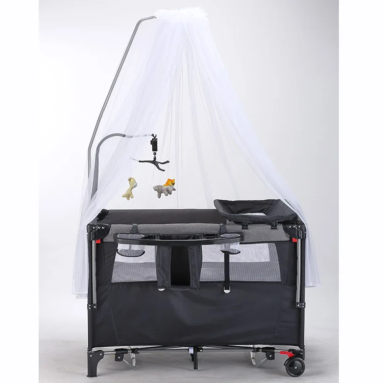 Multifunctional Metal Baby Bedside Sleeper crib  cot for toddlers with Rocking Tube for Bedroom and Hospital Use