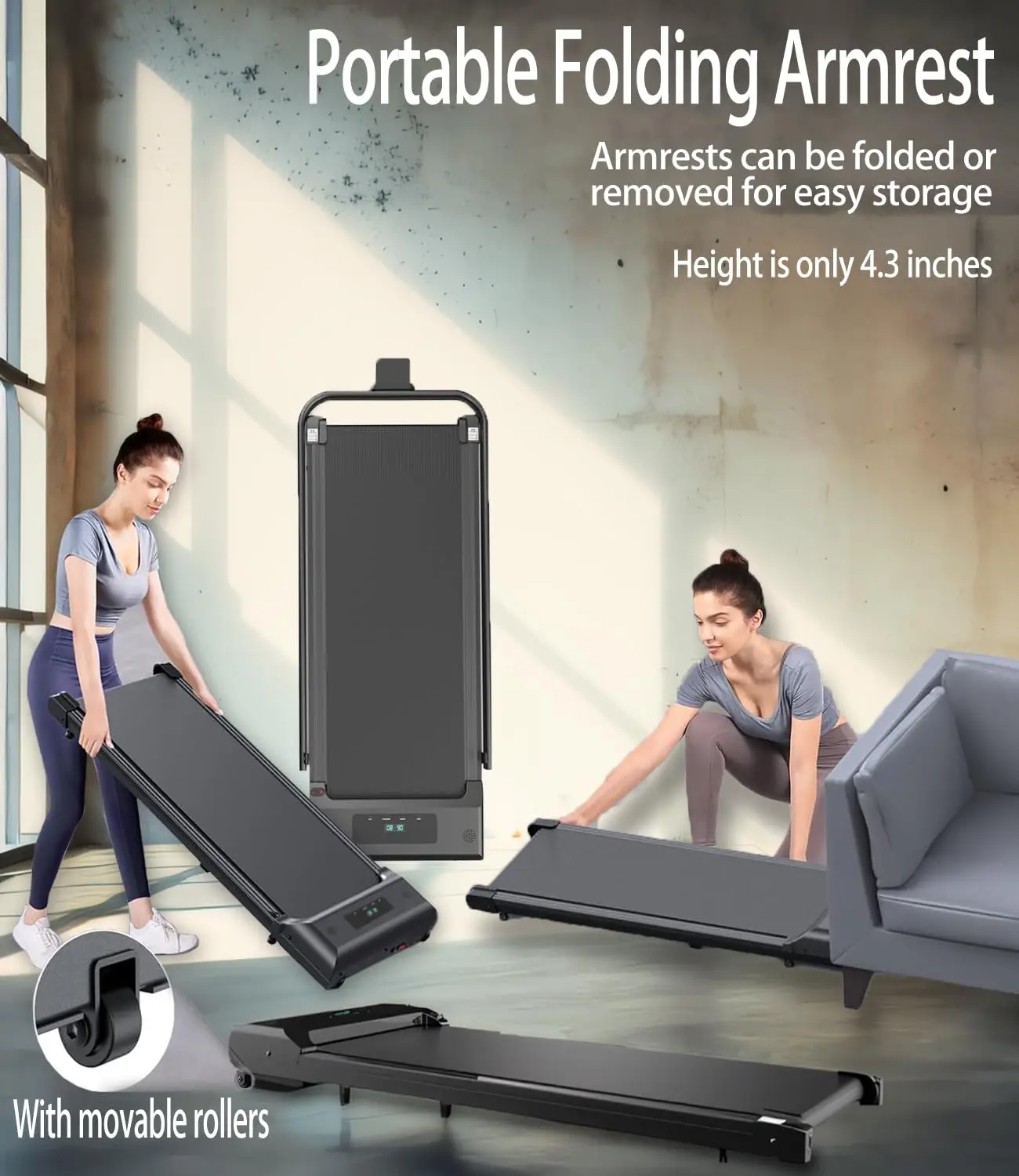 Folding Walking Pad Home Gym Machine Sports Smart Motor Electric Mini Desk Treadmill