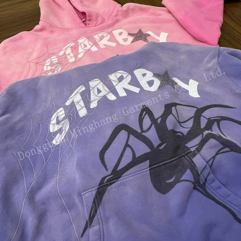 Manufacturer Cropped Boxy Hoodie Print Logo Retro Washed Hoodie For Men