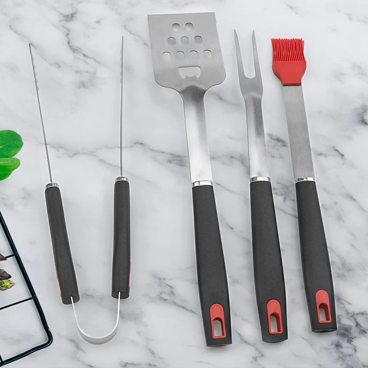 Outdoor Portable Stainless Steel 3 4 5 12 20 Pieces BBQ camping picnic Barbecue Grill Set Cleaning Brush Tools Accessories