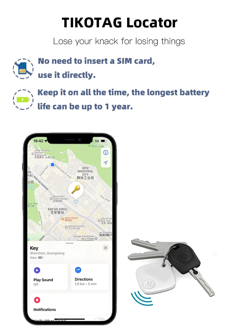 Anti-Lost Device Smart Item Locator Alarm Tracker,Wallet/Mobile Phone/Pet/Kids/old man/elder/elderly/patients GPS tracker