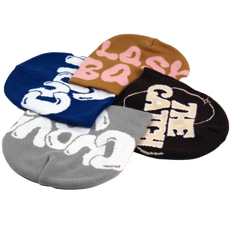 HK34 Custom Beanie Puff Print High Quality Veracap Unisex Acrylic Jacquard Winter Hats Knitted Sports Hats