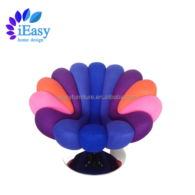 Современный Вращающийся Круглый анемоновый стул iEasyFurniture для отдыха вращающийся бархатный с лепестками акцентом одноместный диван