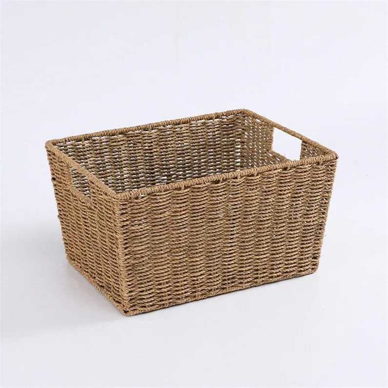 Small Order Accepted Stock Laundry Rectangle Seagrass Storage Baskets