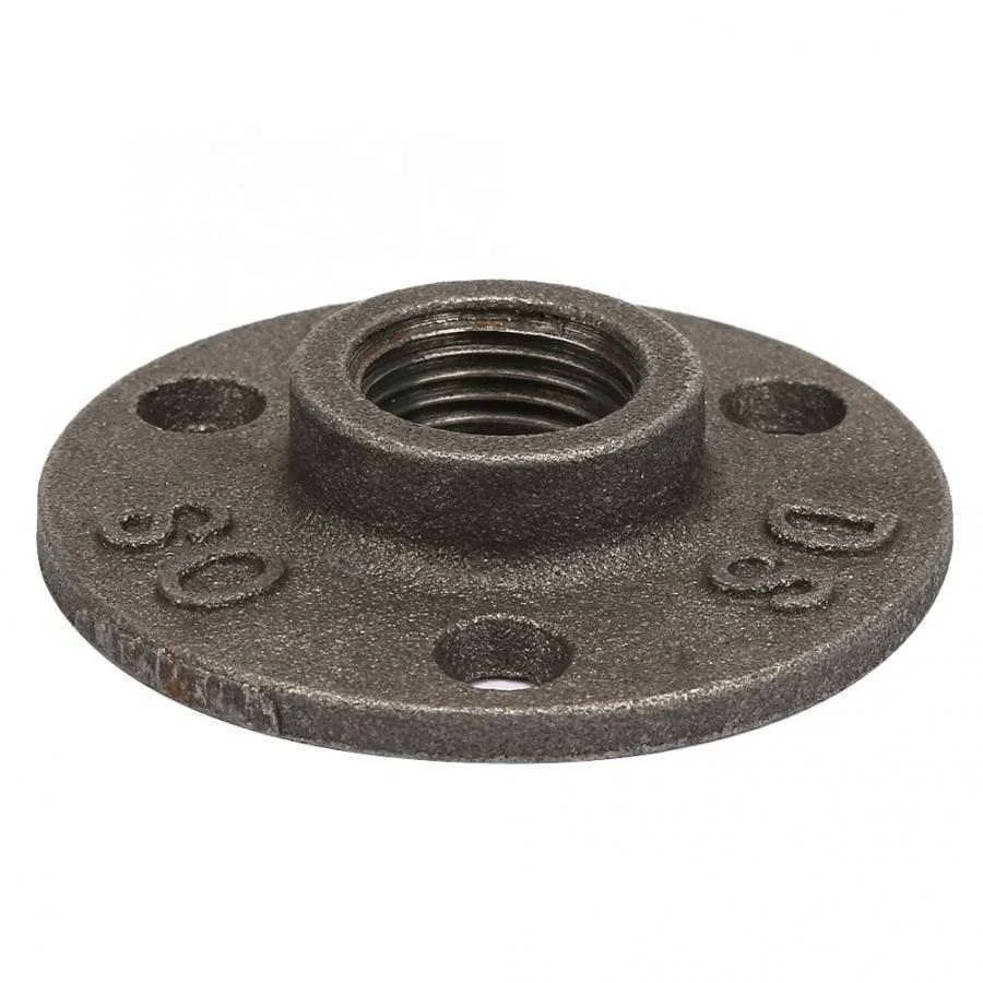 10Pcs Aluminum Alloy/Cast Iron 3 Holes 65mm DN15 Flange Pipe Base Thread Floor Flange Iron Cast Retro Faucet Flange Casting 1/2