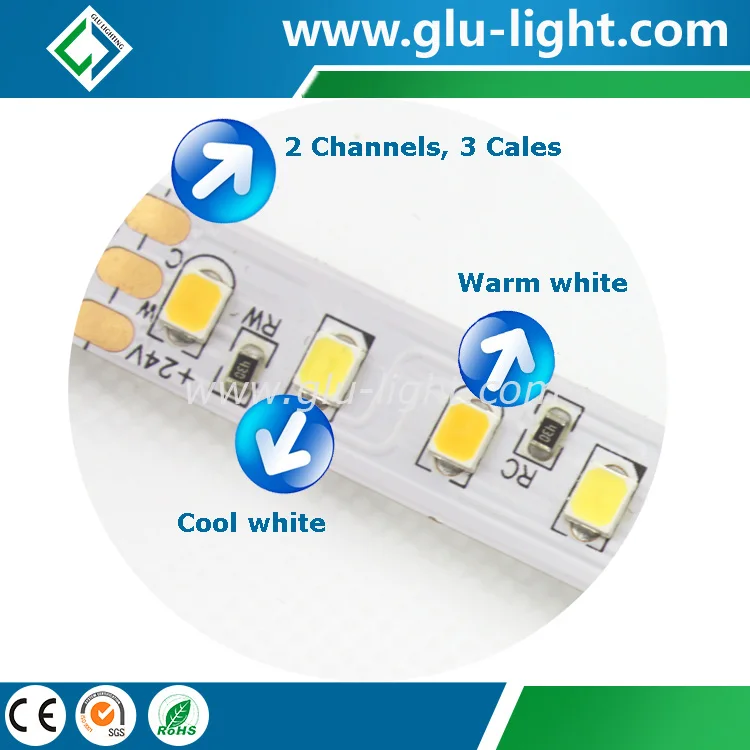 Фабричная Высококачественная Двухцветная светодиодная лента 2835 Ra95 с высоким индексом цветопередачи для студийной кинопромышленности