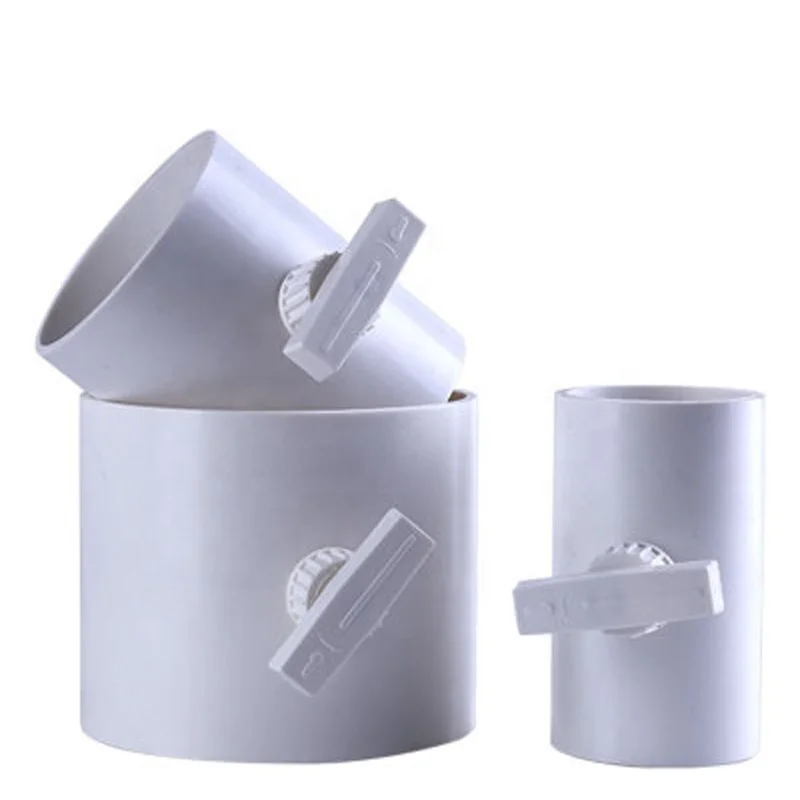 ABS Plastic Pipe Damper Ventilation Manual Air Volume Control Valve White Round Plastic Manual Air Damper