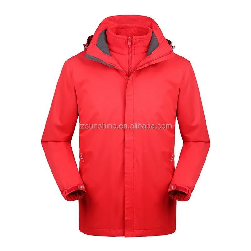 customize unisex 3 in 1 waterproof hooded china wholesale jacket womens and man