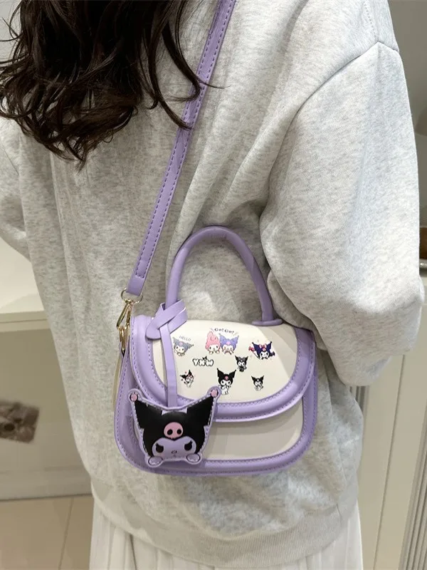 Ruunjoy wholesale hot kawaii sanrioed pu kids purse cartoon cute melody kitty Portable Little Girl gifts Shoulder Messenger Bag