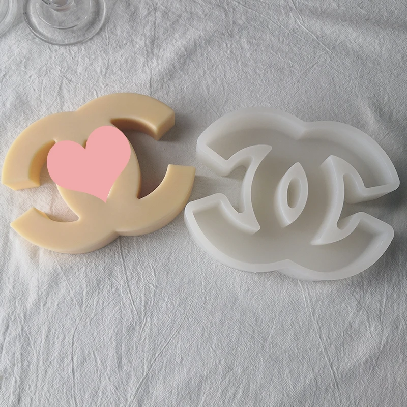 DIY Decoration Resin Crafts Casting Epoxy Resin Molds Big Letters Luxury Brand Logo candle mold silicone rubber