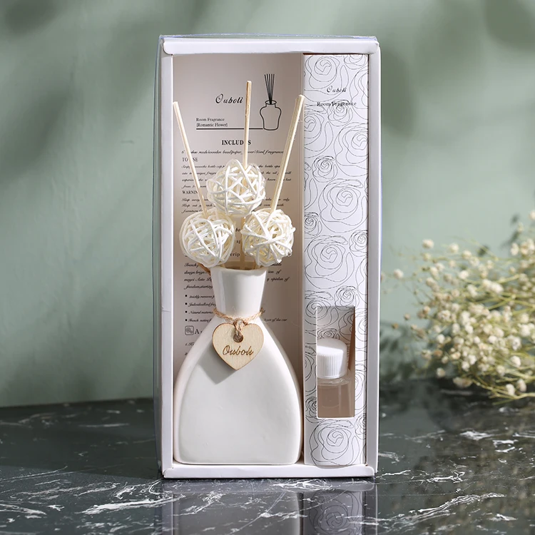 Anniversary gift rattan reed diffuser sticks non-toxic home reed diffuser bottles bulk ceramic reed diffuser sets thanksgiving