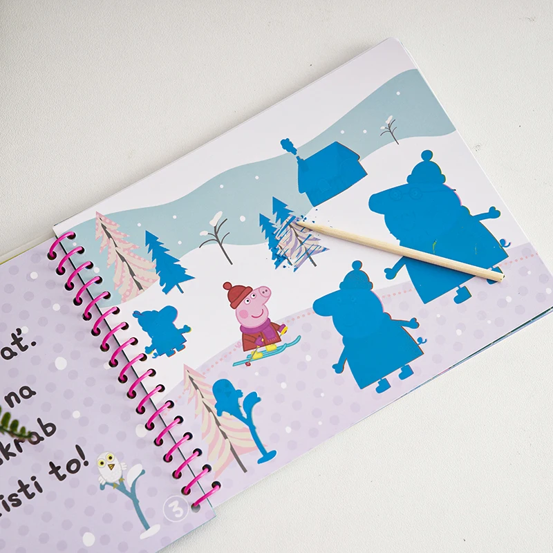 Спиральная переплетная книга для рисования с деревянной палочкой