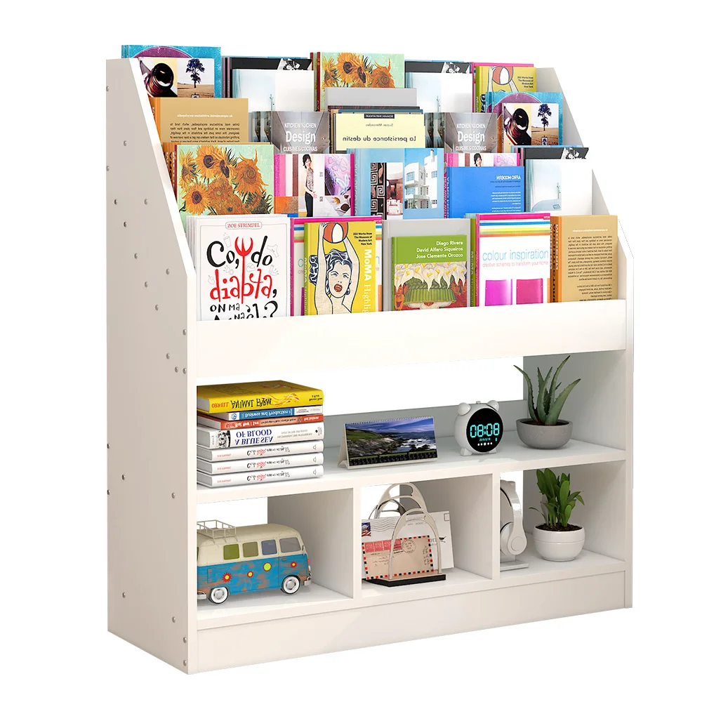 modern room economical shelving newspaper magazine rack creative ladder toddler children bookshelf storage bookcase