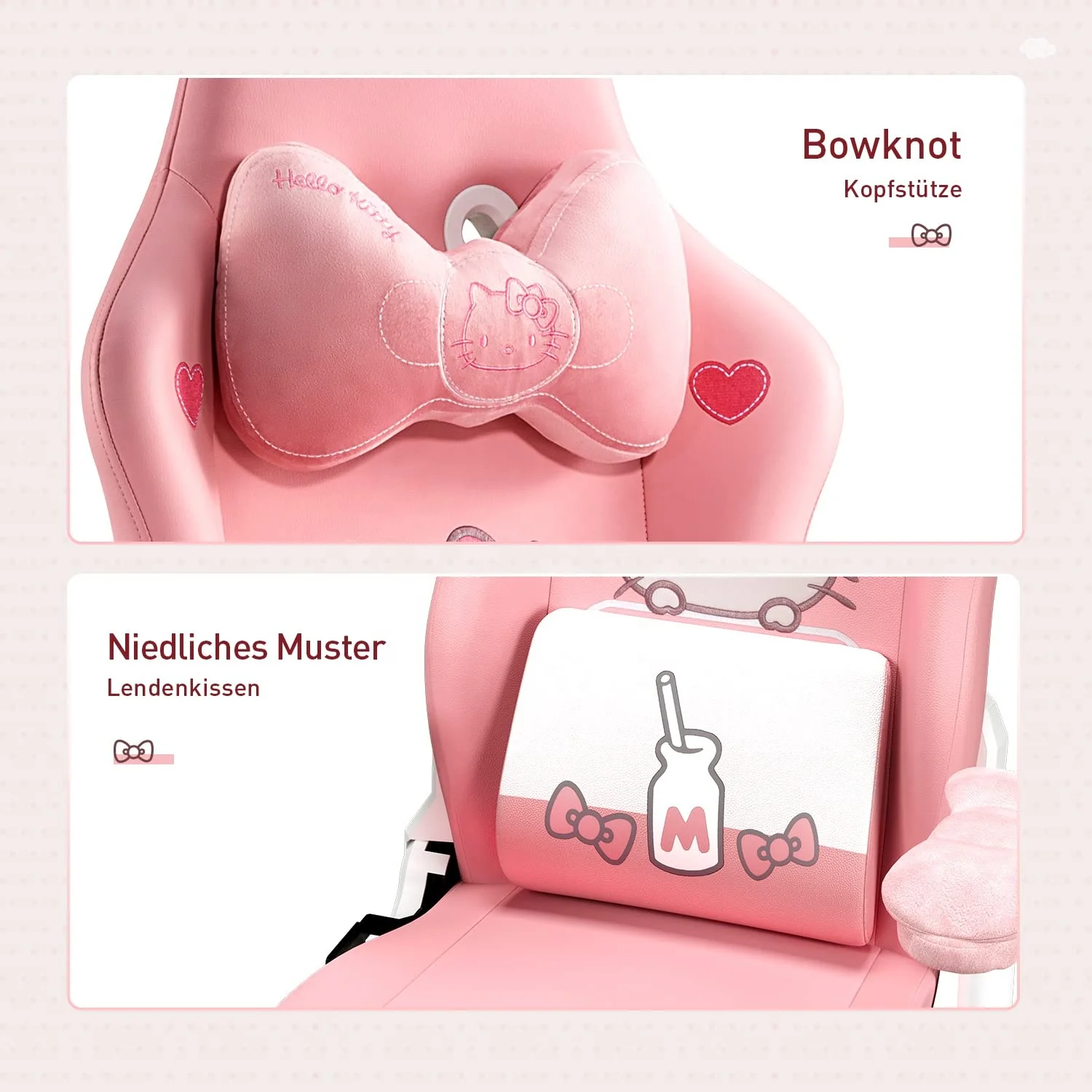 Bolivia High Quality Low Price Girl Cute cut Pink Silla Gamer Footrest Pillow OEM Cartoon Pattern Pink Gaming Chair for Women