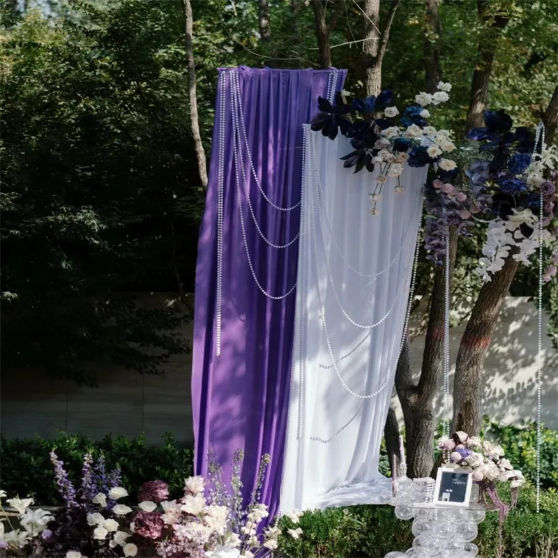 Beautiful Purple Color Wedding Decoration Wedding Party Stretch Milk Ceiling Drape Ceiling Drapes Wedding Decoration