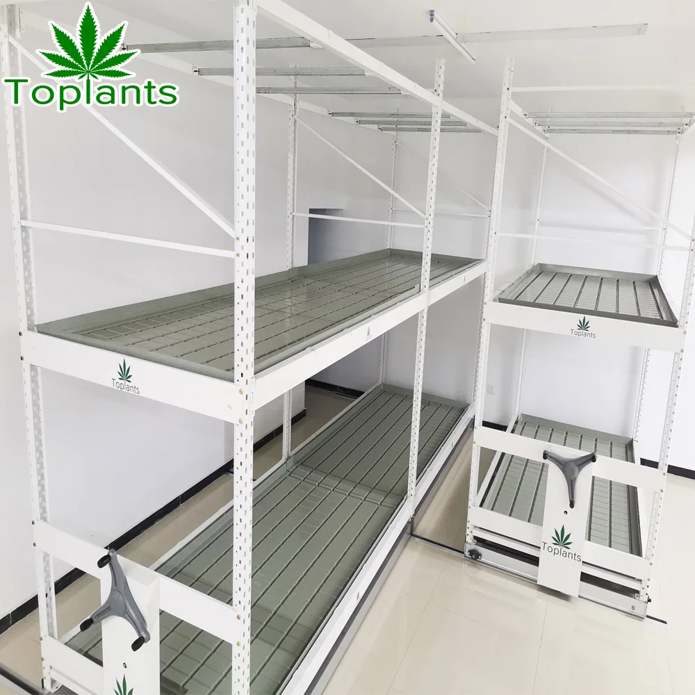 Multi level vertical ebb and flow benches flood rack table system for medical plants