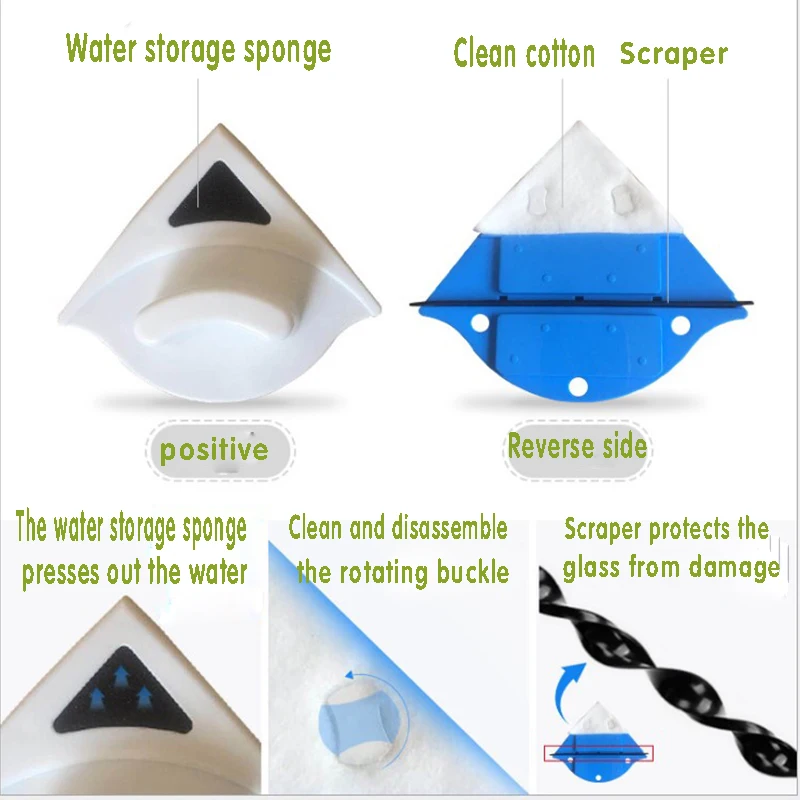 Window Cleaning Tools Glass Scrape Wiper Brushes Glass Cleaning Brush Magnetic Window Cleaner Brush