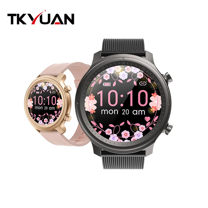 2021 1 3 дюймов Bt вызов Reloj Inteligente Smartwatch круглый Ip68 реального Водонепроницаемый Android Смарт часы для женщин чехол