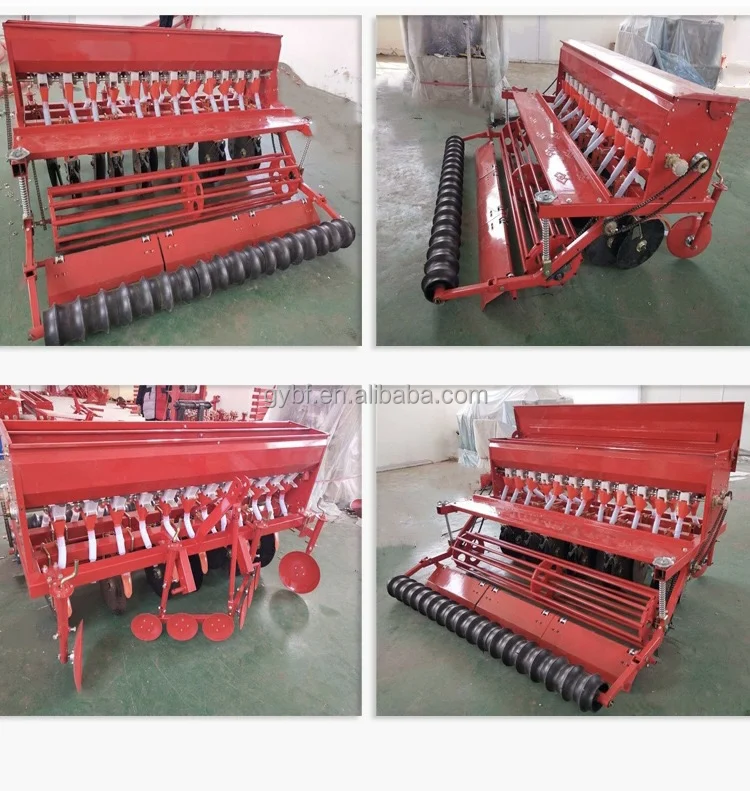 High Efficiency Four Wheel Tractor Mounted Farm Wheat Dry Rice Grass Seed Planter Machine