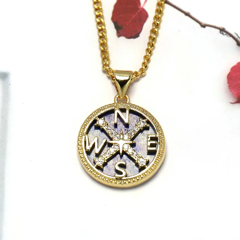 Retro Six Pointed Star Lapis Lazuli Stone Pendant Personalized Astrology Horoscope Charm For Necklaces