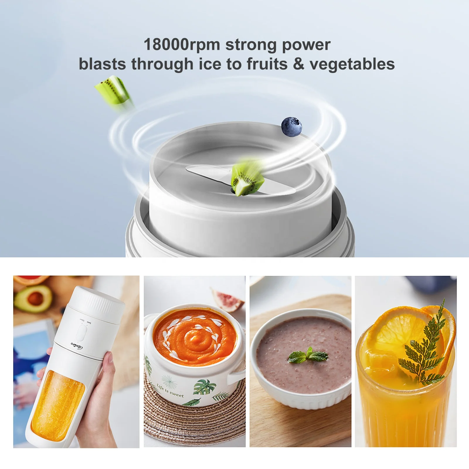 Household Mini Juicer Fruit Mixer Cup with Ice Cream Stick Ideal for Ice Cream