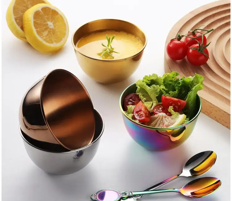 Stainless Steel Small Bowls Sauce Dishes Ice Cream Cups Mini Serving Dessert Bowl Round Seasoning Dishes Sushi Dipping