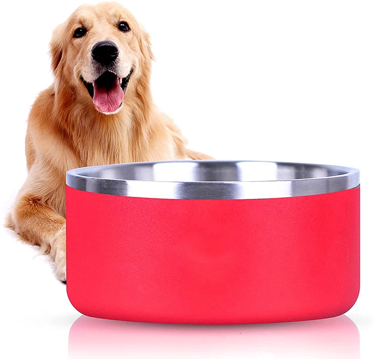 Wholesale Large 64 oz Insulated Dog Bowl Stainless Steel Pet Bowls Food Feeder Powder Coat Metal Bowls for Dog
