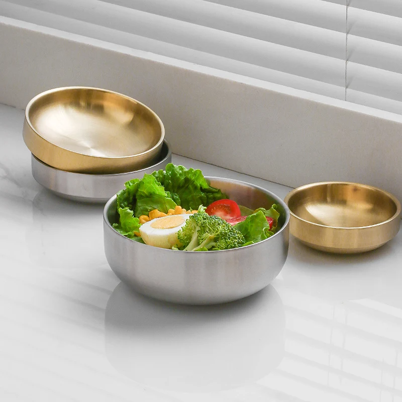 Home and Kitchen Tableware Stainless Steel Rice Bowl with lid Dinnerware and Serving Sets