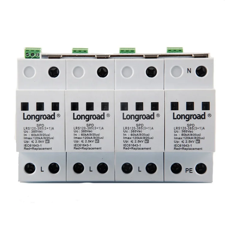 Электрическая Трехфазная система распределения питания и управления разрядником от перенапряжения