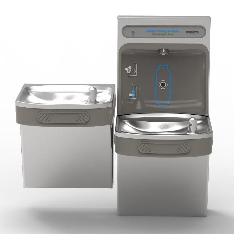 TB35-2DFC Wall Mount Hi-Lo ADA Filtered Water Cooler with Hand Free Bottle Filler