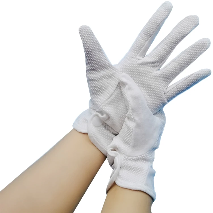 Cheap Comfortable Breathable Jeweled Gloves Anti-Slip Cotton Ceremonial White Gloves