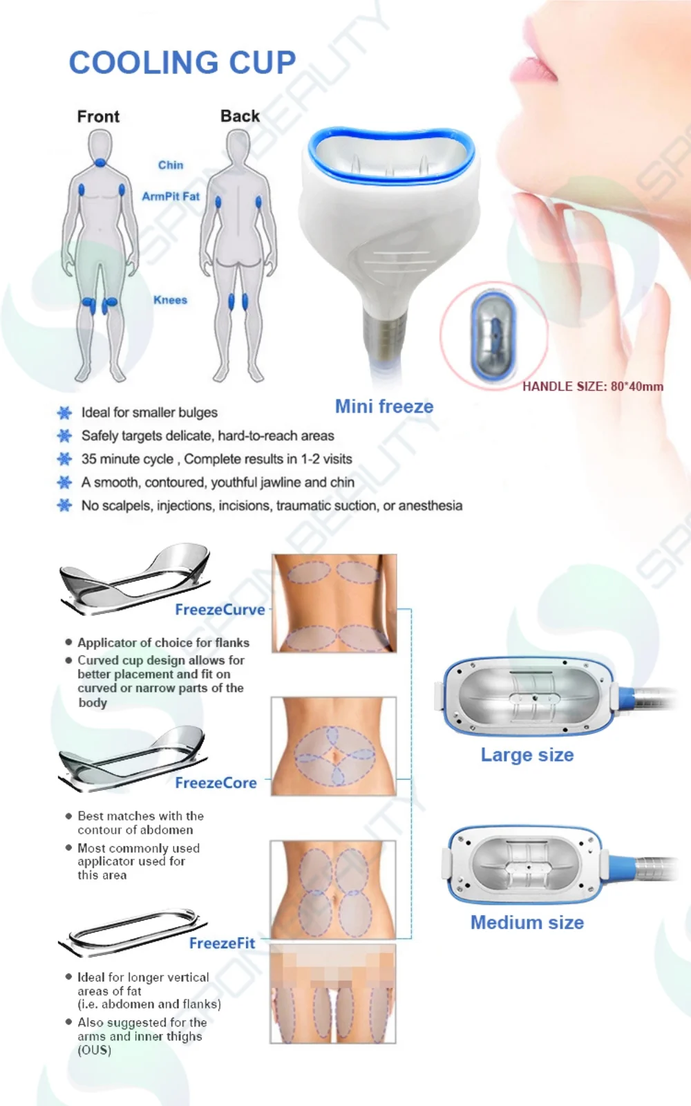 360 degree cooling 5 handles Cryo Lipolysis Cryolipolyse Machine Cryolipolyse Equipment