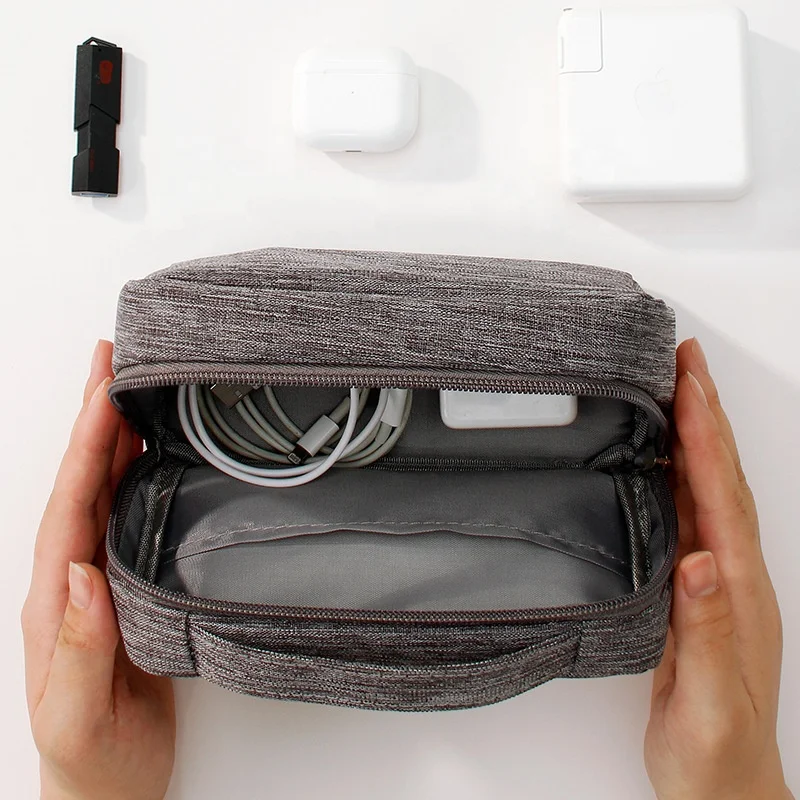 Portable Handbag Travel Multi-functional Cosmetics Storage Bag Waterproof Data Line Mobile HD Earphone Wire Storage Bag