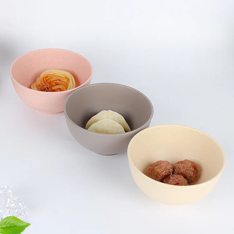 Custom Logo Dishwasher Microwave Safe Wheat Straw Fiber Bowls Wheat Bowls Rice Soup Wheat Straw Bowls with Dishwasher Safe