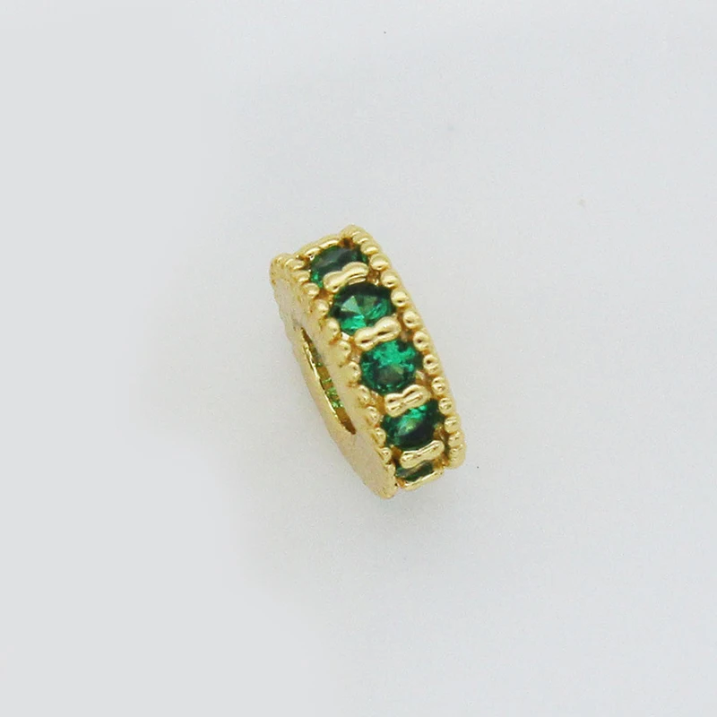 Colorful Rhinestone Flat Round Beads Rondelle Super Shiny Brass Gold Plated White Gold