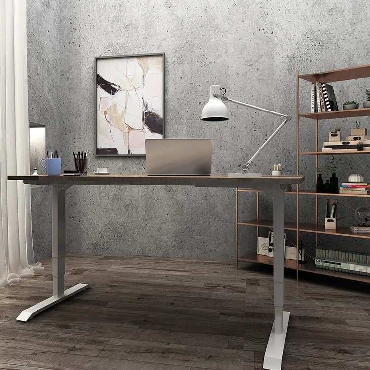 
Weworth Office Furniture Ergonomic Motorized Dual Motors Square Leg Electric Height Adjustable Standing Desk 