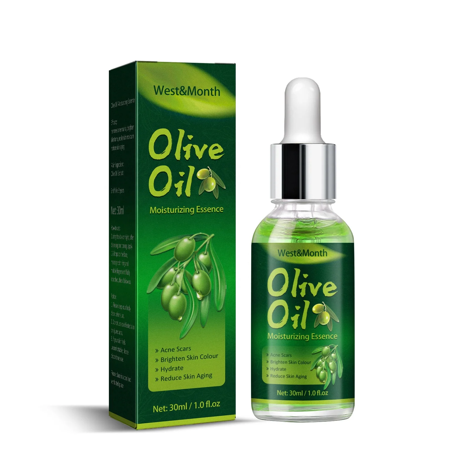 100% Natural Anti Aging Brightening Olive Oil Moisturizing Essence Serum Moisturizer For Acne Scars Remover, Skin Repair Healing