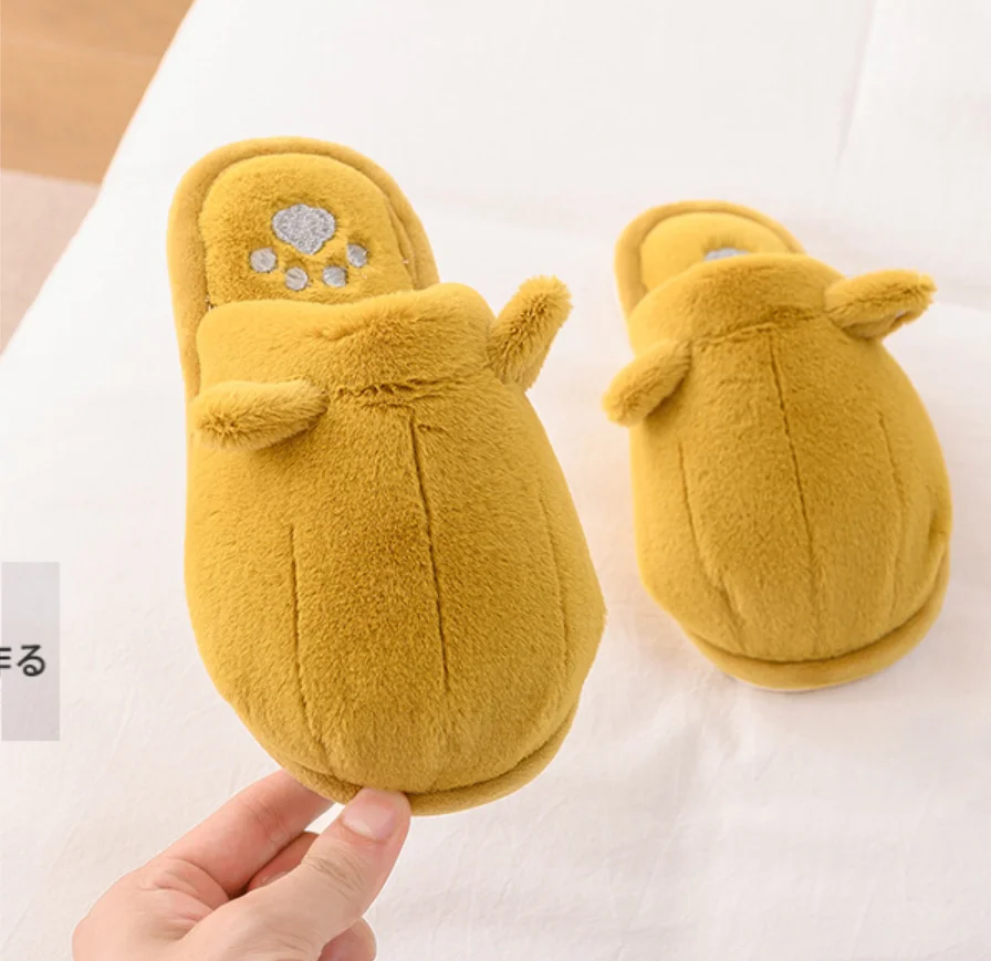 Indoor Autumn Fur Shoes Home Slippers Platform Fur New Fashion Design Faux Fur Cat Claw Lady EVA Plush Winter Warm Shoes for Men