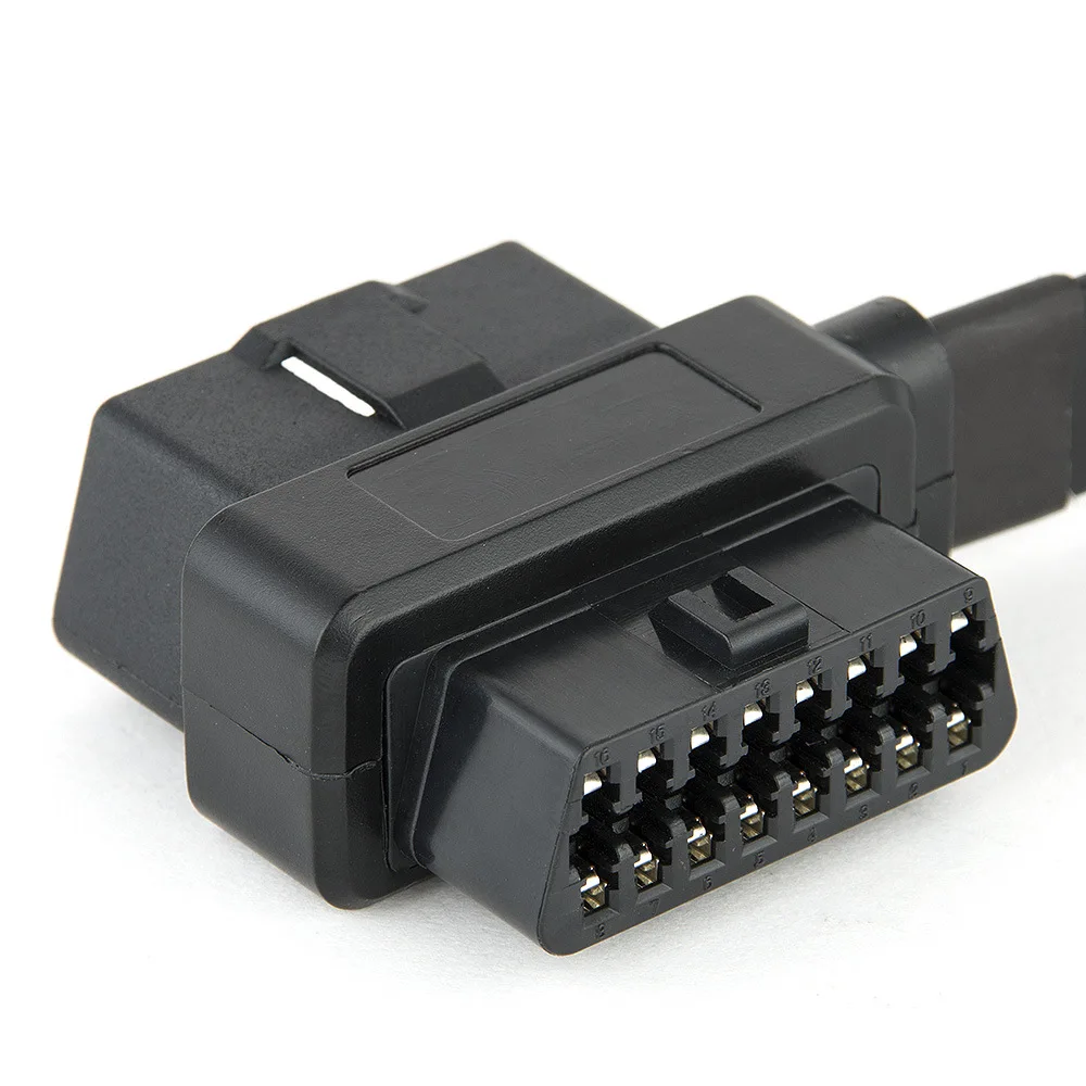 16P OBDII OBD2 T Splitter Type Connector Flat Extension Cable  obd extension cable obd cable