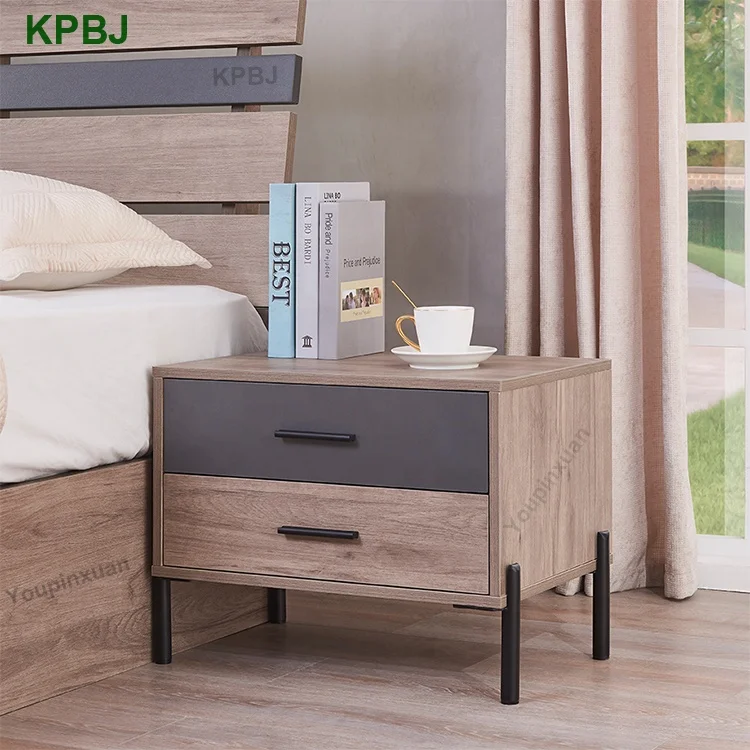 
Modern Nordic Minimalist Wooden Bed Melamine MDF Home Double Beds With Storage 