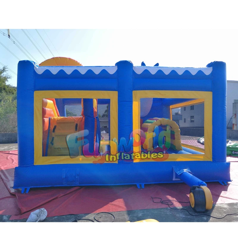 Dolphin bounce house with slide animals inflatable combos inflatable castle slide