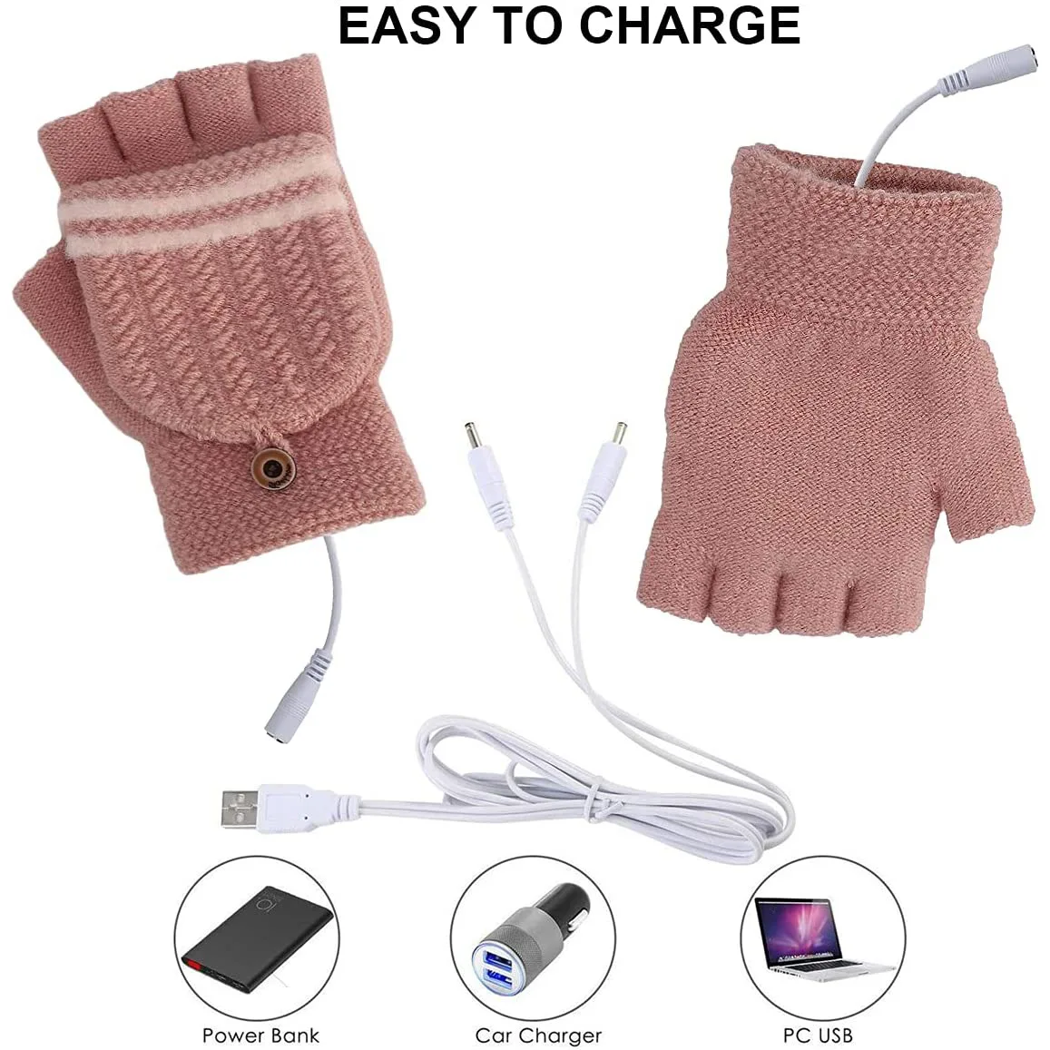 USB флип перчатки электрические термоперчатки для зарядки грелка рук сокровище Половина