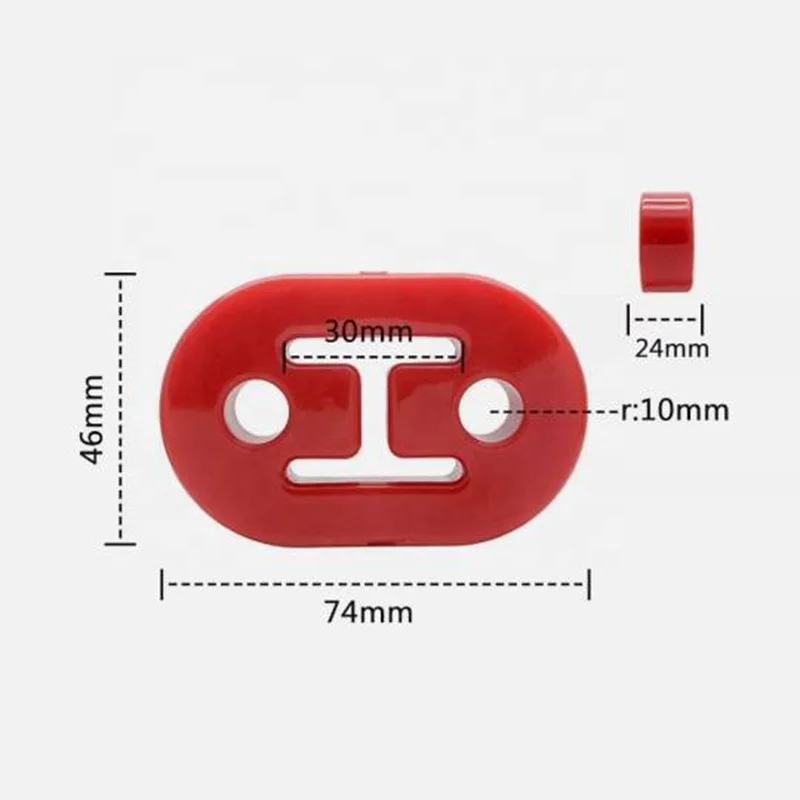 OEM Design Universal exhaust rubber hanger Black/ red/ blue Isolator 11.5mm Hole Diameter 74mm long Muffler Bracket Mount