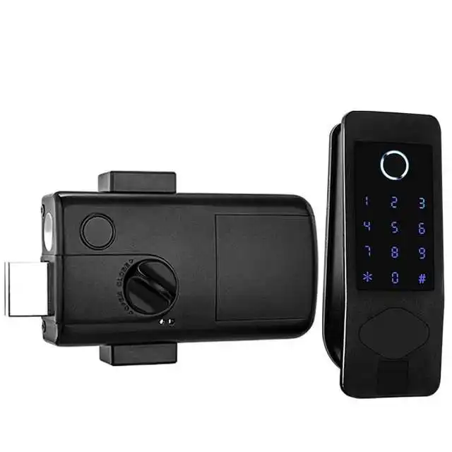  IP65 Waterproof WIFI TTLOCK APP mobile app unlock smart fingerprint door lock electric code rim for airbnb