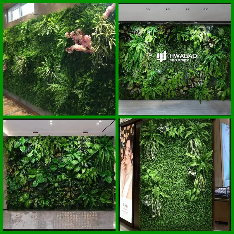Hot Sale Decorative Plastic Boxwood Hedge Panel Artificial Plants Grass Green Wall for Vertical Garden